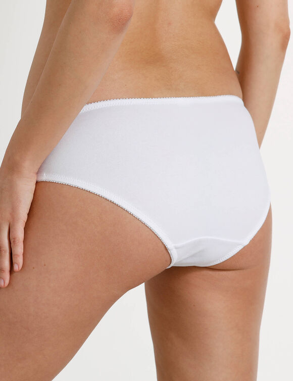 Geborduurde effen midislip in katoen Olbia - set van 2 (wit) Geborduurde effen midislip in katoen Olbia - set van 2 (wit)